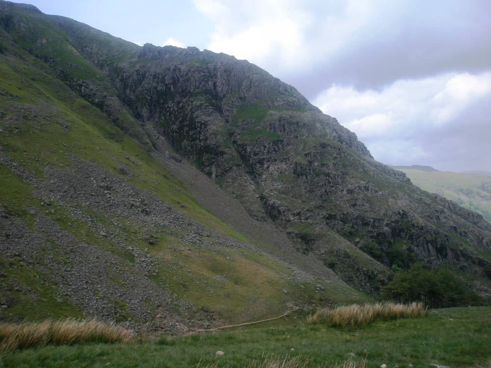 The crags above Taylorgill Force